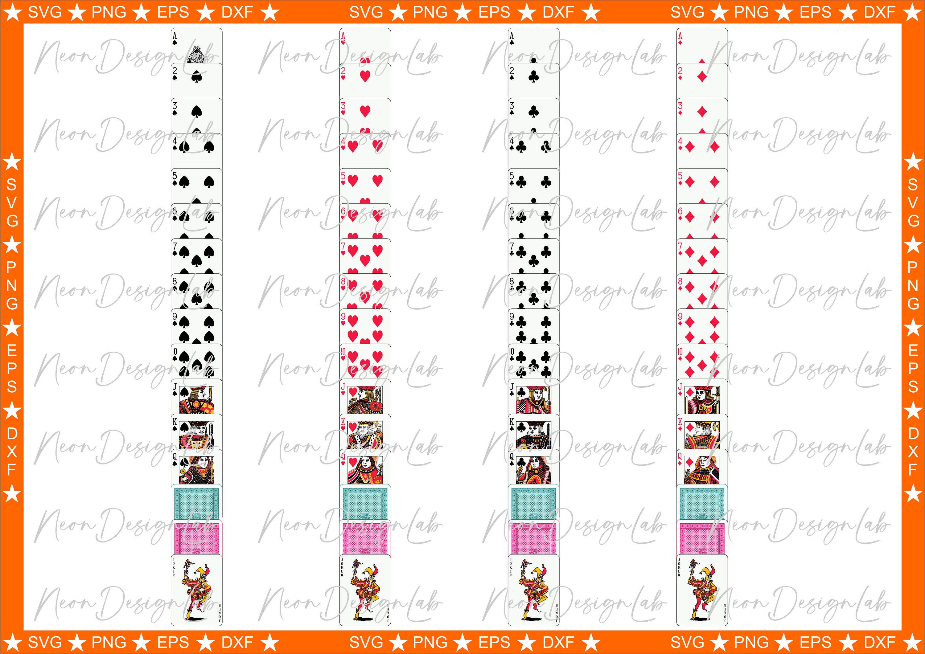 Playing Card Deck SVG Bundle – Laser Cut Files (digital Download) - Etsy