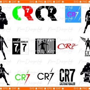 Instant Download... Cristiano Ronaldo Bundle 15 Files - Clipart Goat Goal CR7 Bundle Svg Png Eps Dxf