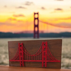 Golden Gate Bridge String Art: 24x12" Handmade California Wall Decor - Etsy
