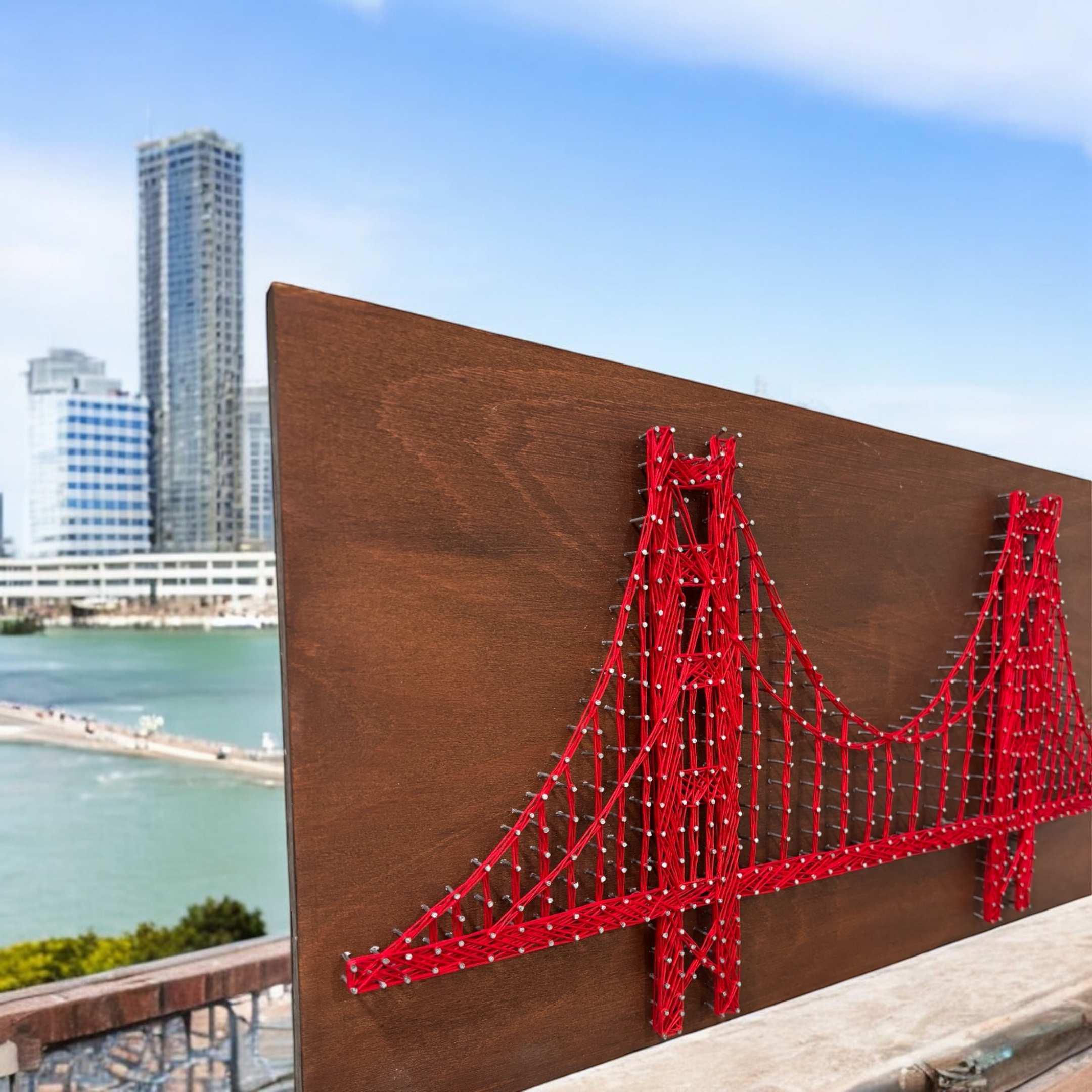 Golden Gate Bridge String Art: 24x12" Handmade California Wall Decor - Etsy