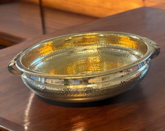 Hammered Brass Urli Bowl: Traditional Indian Diwali Decor