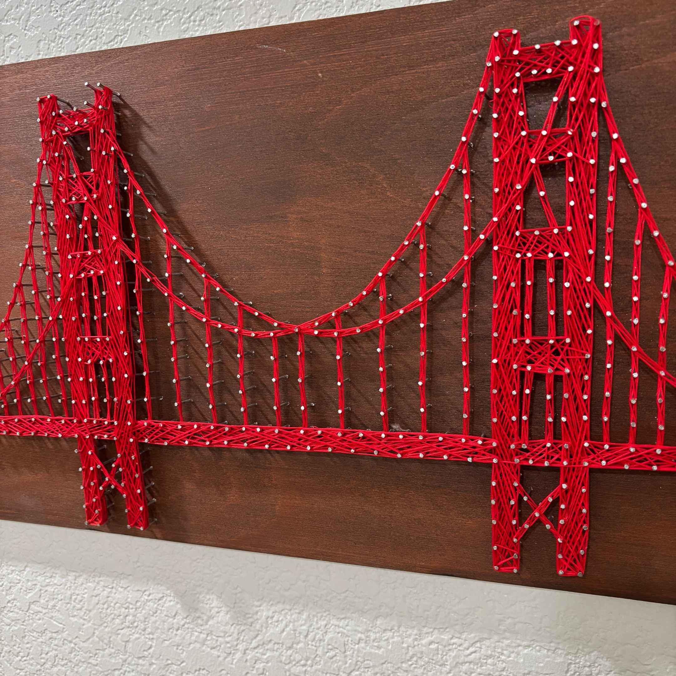 Golden Gate Bridge String Art: 24x12" Handmade California Wall Decor - Etsy