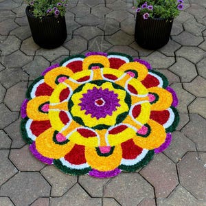 Indian Classing Rangoli Mat - Perfect for Diwali, Ganesh Chaturthi, Varlaxmi Vrat, Golu Poojan, and even everyday decor