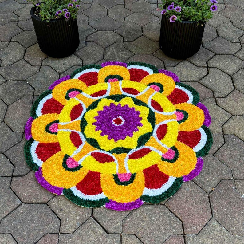 Indian Classing Rangoli Mat - Perfect for Diwali, Ganesh Chaturthi, Varlaxmi Vrat, Golu Poojan, and even everyday decor
