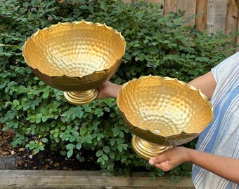Lotus Shape Decorative Bowl Set of 3  - Sitting Urli | Ganesh Chaturthi Varlakshmi Poojan Urli | Indian Festive Floating Flower Bowl