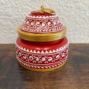 Boîte Vintage En Laiton Pour Kumkum Tikka - Artisanale, Ancienne, Style Années 1950, Occasion