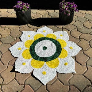Indian Rangoli Mat (3Ft Pooja Aasan) is perfect for Diwali, Ganesh Chaturthi, Varlaxmi Vrat, Golu Poojan, and even everyday decor - Crafted for beauty. Designed for tradition.