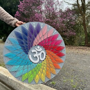 Handmade Om String Wall Art: 30-Inch Yoga Meditation Decor