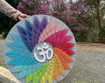 Handmade Om String Wall Art: 30-Inch Yoga Meditation Decor