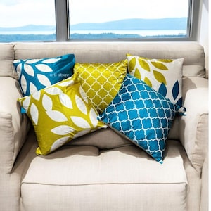 Set of 5 - 16x16-Inches Diwali Silk & Velvet Throw Pillow Cover