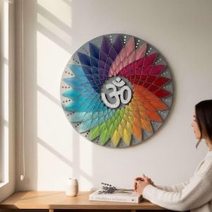 Handmade Om String Wall Art: 30-Inch Yoga Meditation Decor