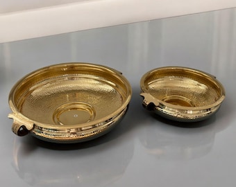 Elegant Brass Hammered Urli Bowl | Traditional Indian Decor | Festive Pooja Item | Urli Utsav | Diwali Centerpiece Bowl