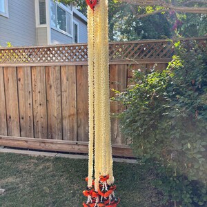 5FT orange marigold mogra leaf garland string — set of 10 long Indian wedding garlands for mandap and door decoration