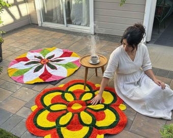 Alfombra Rangoli - Alfombra decorativa Varalakshmi Vratham
