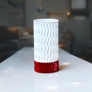Modern Red Table Lamp as a Desk Lamp with White Lampshade, Minimalist Red Bedside Lamp, Stylish Office Lighting, Home Decor Gift For Mom