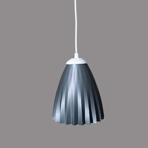 Gray Pendant Lamp With Soft Dim Lighting, Sleek Hanging Chandelier for Living Room, Chandelier Lighting Dining Room, Home Office Decor Gift
