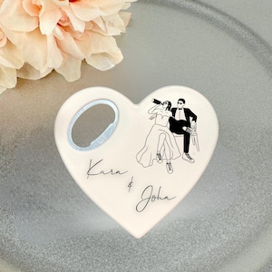 Personalized Bottle Opener Magnet, Wedding Bottle Opener Magnet, Heart Shape Wedding Magnet, Save the Date Magnets, Wedding Favor For Guests