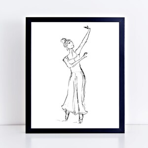 Ballerina Dancer Pencil Sketch Print