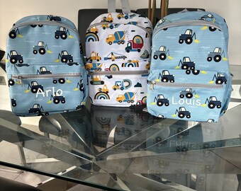 Custom kids backpack SET,  personalised nursery toddler bag, kid backpack, pre school bag, kid lunch bag, toddler school bag, back to school