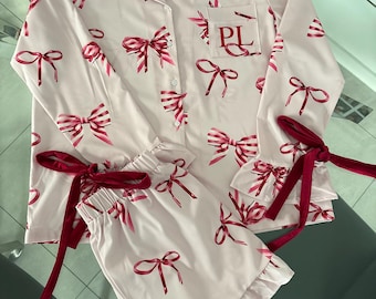 Personalised pyjamas, custom women’s pyjamas, gift for her, personalised initial pyjamas, 18th, 21st, 30th, valentines pyjamas, Mother’s Day