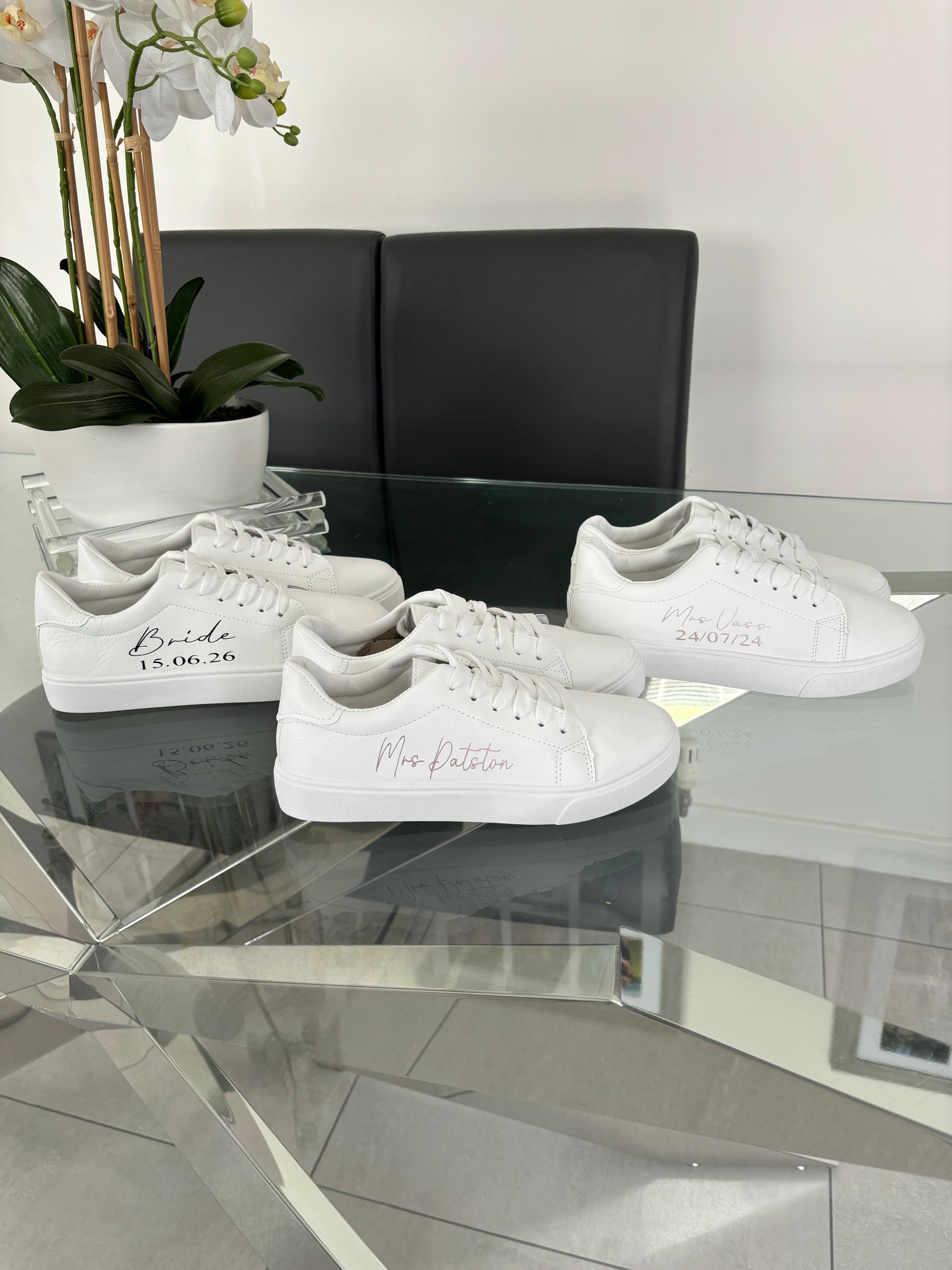 Personalised bride trainers, bride wedding trainers, bride shoes, custom bride trainers, bride gift, future mrs trainers, bride sneakers