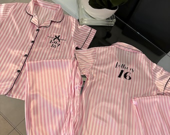 Personalised pyjamas, custom women’s pyjamas, gift for her, personalised birthday pyjamas, 18th gift, valentines pjs, 21st gift, 30th,
