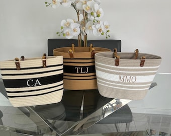Personalised straw shoulder bag, custom beach bag, personalised tote bag, gifts for her, personalised handbag, birthday gift for her