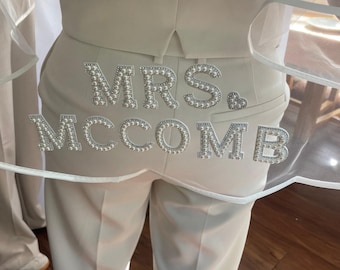 Personalised bride veil, bride wedding veil, bride hen veil, bride to be veil, bride to be gift, future mrs veil, custom bride veil for hen