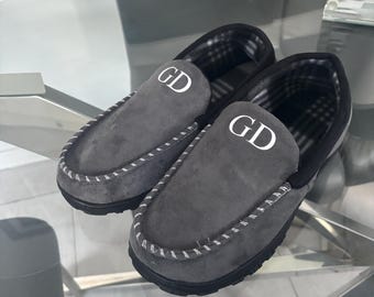 Personalised men’s slippers, custom slippers, gift for him, dad Christmas gift, men’s slippers, dad birthday, grandad slippers, Father’s Day