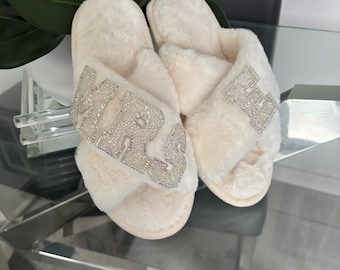 Personalised bride slippers, bride wedding slippers, bride slippers, future mrs slippers, bride, bride to be slippers, bride hen slipper
