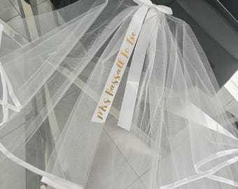 Personalised bride veil, bride wedding veil, bride hen veil, bride to be veil, bride to be gift, future mrs veil, custom bride veil for hen