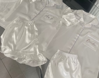 Bride pyjamas, personalised pyjamas, bride night-ware, bride honeymoon pyjamas, future MRS pyjamas, bride hen pyjamas, custom bride pyjamas