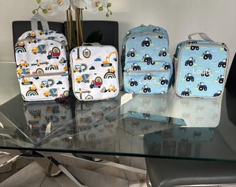 Custom kids backpack SET,  personalised nursery toddler bag, kid backpack, pre school bag, kid lunch bag, toddler school bag, back to school