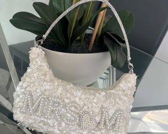 Personalised bride bag, bride wedding bag, bride hen bag, personalised bride bag, bride to be gift, future mrs bag, shoulder bag, sequins