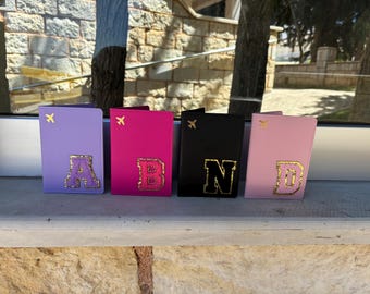 Personalised passport holder, custom passport cover, passport holder, bridesmaid gift, birthday gift for her, honeymoon, custom travel set