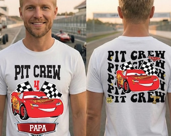 McQueen Geburtstag Shirt, Boxencrew Familie T-Shirt, zwei schnelle Sweatshirt, Disney Cars Geburtstagsgeschenk für Jungen, Racing Geburtstagsparty T-Shirt
