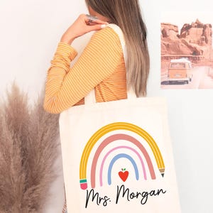 Personalisierte Lehrer Tragetasche, Lehrer Tragetasche, Geschenk für Lehrer, Geschenk für Lehrer, Zurück zu Schultaschen, Schulgeschenktaschen, Geschenk für Lehrer