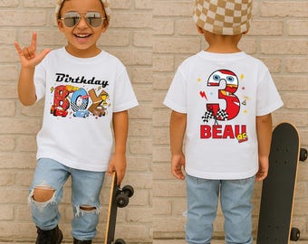 McQueen födelsedagströja, Disney Cars födelsedagspojke-tröja, personlig Lightning-födelsedagsfest-t-shirt, racingtröja för småbarn