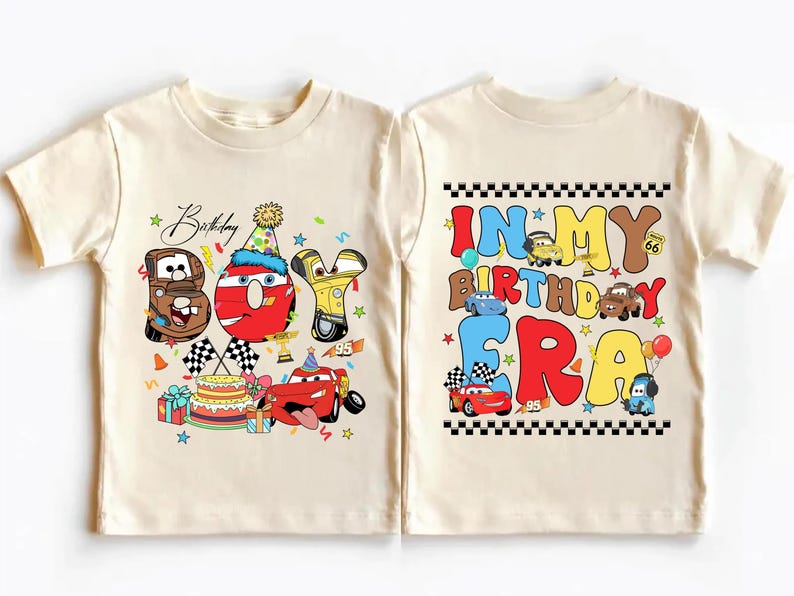 Lightning McQueen Birthday Boy Shirt, Disney Cars Birthday Shirt, Pixar Custom Family Matching Birthday Shirt, Disney In My Birthday Era Tee