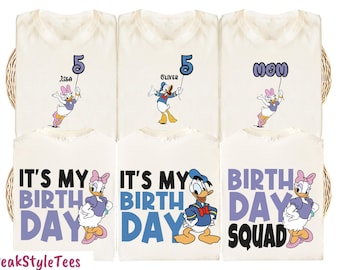 Camiseta de cumpleaños de Donald Duck, Camiseta de cumpleaños de Disney Daisy para niña, Camiseta para fiesta de cumpleaños familiar, Sudadera de cumpleaños de Walt Disney para niños pequeños