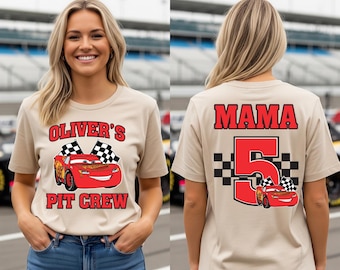 Lightning McQueen Birthday Shirt, Pit Crew Cars Birthday T-Shirt, Family Racing Cars Tee, McQueen Birthday Party Shirt,  Race Toddler Tees