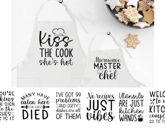 Delantal con frases personalizadas para hornear, gorro de chef, delantal de regalo para panaderos, juego de delantales de cocina, delantales de panadería, regalo para amantes de la cocina
