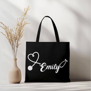 Sac fourre-tout personnalisé pour infirmière, sacs fourre-tout stéthoscope, sacs fourre-tout pour infirmière de l&#39;AIIC, fourre-tout infirmière autorisée, sac fourre-tout pour soins de santé, fourre-tout pour école d&#39;infirmières, sac fourre-tout pour infirmière diplômée