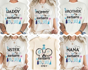 Koszulka urodzinowa Disneya „Kraina Lodu”, koszulka rodzinna Elsy i Anny, koszulka urodzinowa dla dziewczynki z księżniczką, prezent urodzinowy dla dziecka, bluza z nadrukiem „Kraina Lodu” dla malucha