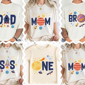 Astronaut Birthday Shirt, 1st Birthday Party Family Shirt, Birthday Boy Rocket T-Shirt, Space Theme Birthday T-Shirt, Custom Party Shirt