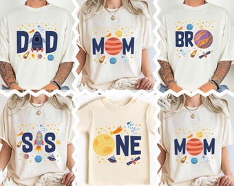 Astronaut Birthday Shirt, 1st Birthday Party Family Shirt, Birthday Boy Rocket T-Shirt, Space Theme Birthday T-Shirt, Custom Party Shirt