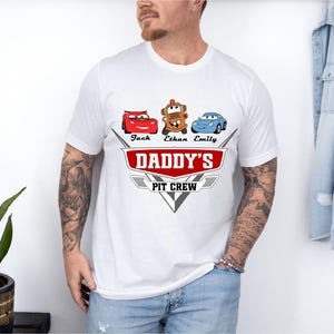 Pit Crew Dad Shirt, Cars Race Dad Kids T-Shirt, McQueen Father's Day Gift, Tow Mater Child Name Sweatshirt, Disneyland Cars Fan Dada Tee