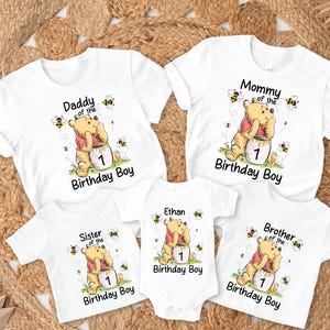 Winnie the Pooh Birthday Shirt, Disney Birthday Boy Tee, Pooh Bear Birthday Party Gift, Winnie Birthday Girl Tee, Disneyland Birthday Tee