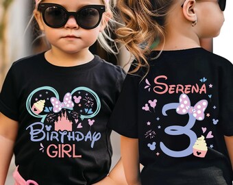 Minnie Geburtstag Shirt, Disney Mädchen Geburtstag Party T-Shirt, Benutzerdefinierte Maus Kleinkind T-Shirt, Disneyland Minnie Kinder Shirt, Schloss Geburtstag T-Shirt