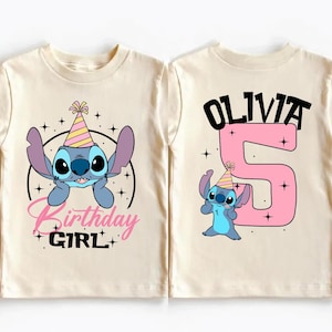 Stitch verjaardagsshirt, Disney verjaardagsmeisje T-shirt, jongens verjaardag reis T-shirt, Stitch Party T-shirt, WDW verjaardagscadeau shirts